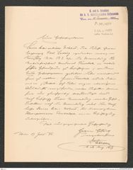 k.k. naturhistorisches Hofmuseum, Intendanzakten 1885-1896 (Hauer), Aktenzahl Z.33.a/1890, Seite 1